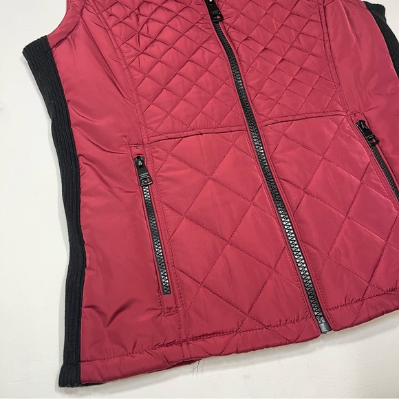 Andrew Marc Puffer Vest Full Zip Burgundy / Maroon Red Jacket Size Small - Picture 4 of 14